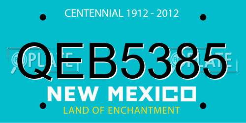 QEB5385 New Mexico License Plate