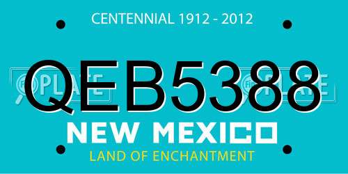 QEB5388 New Mexico License Plate