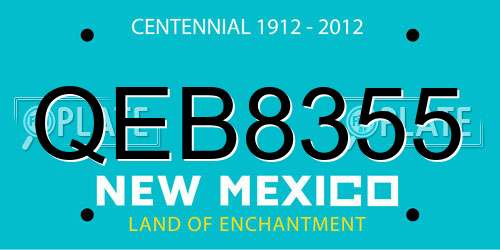 QEB8355 New Mexico License Plate