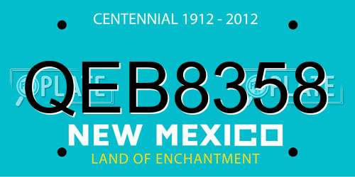QEB8358 New Mexico License Plate