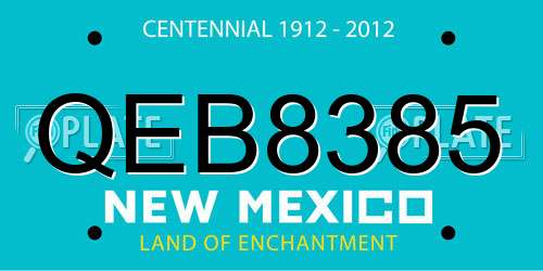 QEB8385 New Mexico License Plate