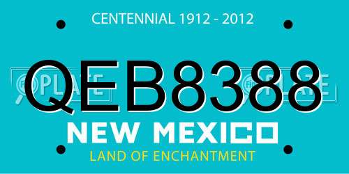 QEB8388 New Mexico License Plate