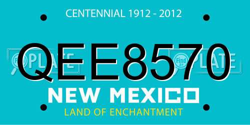 QEE8570 New Mexico License Plate