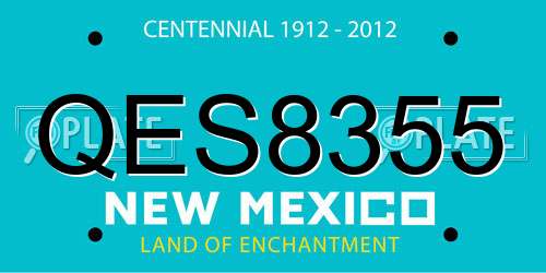 QES8355 New Mexico License Plate