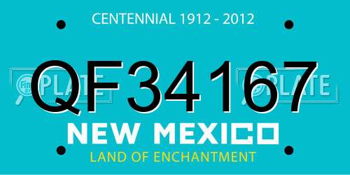 QF34167 New Mexico License Plate