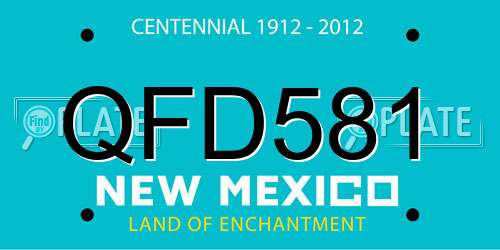 QFD581 New Mexico License Plate