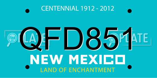 QFD851 New Mexico License Plate