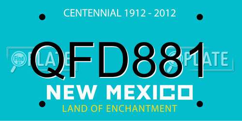 QFD881 New Mexico License Plate