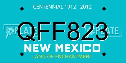 QFF823 New Mexico License Plate