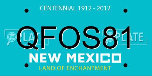 QFOS81 New Mexico License Plate
