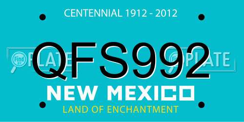 QFS992 New Mexico License Plate