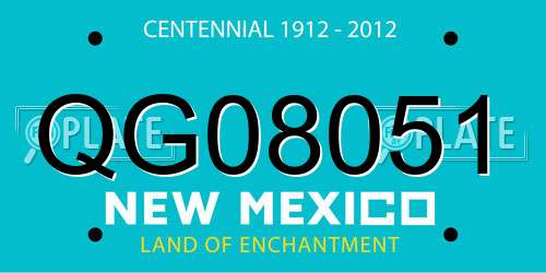 QG08051 New Mexico License Plate
