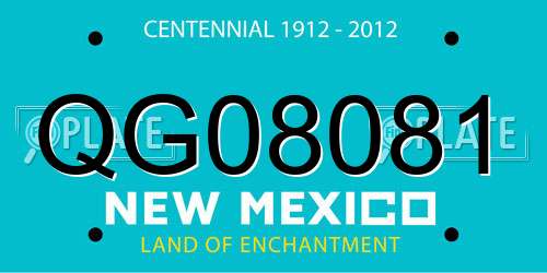 QG08081 New Mexico License Plate