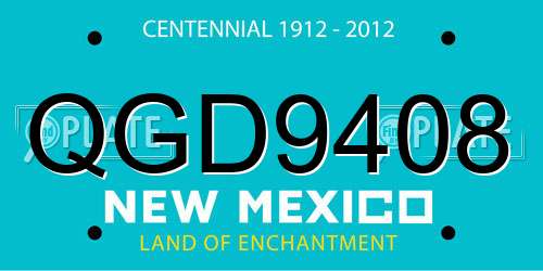 QGD9408 New Mexico License Plate