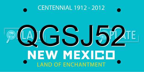 QGSJ52 New Mexico License Plate