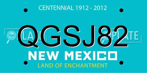 QGSJ82 New Mexico License Plate