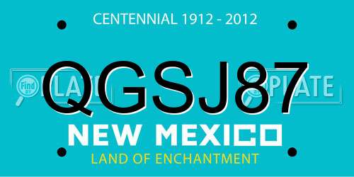 QGSJ87 New Mexico License Plate