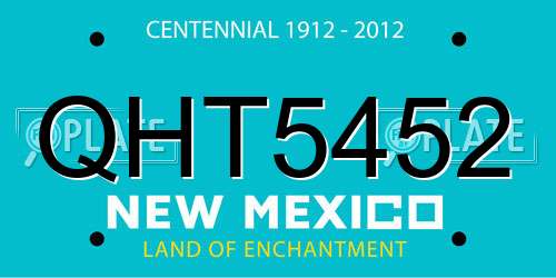 QHT5452 New Mexico License Plate