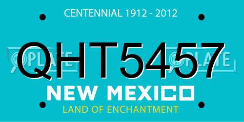 QHT5457 New Mexico License Plate