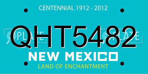 QHT5482 New Mexico License Plate