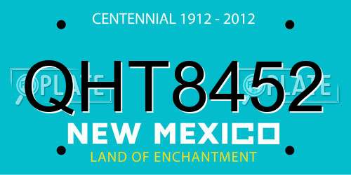 QHT8452 New Mexico License Plate