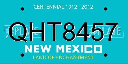 QHT8457 New Mexico License Plate