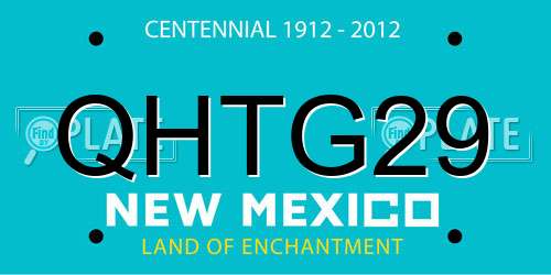 QHTG29 New Mexico License Plate