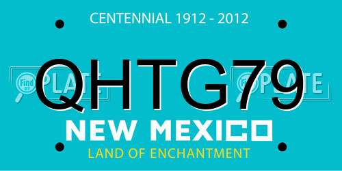 QHTG79 New Mexico License Plate