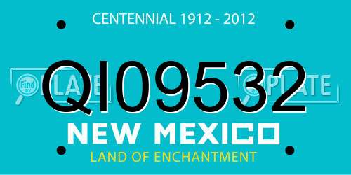 QI09532 New Mexico License Plate