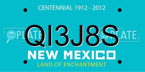 QI3J8S New Mexico License Plate