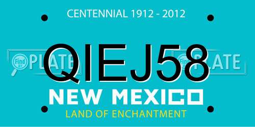 QIEJ58 New Mexico License Plate