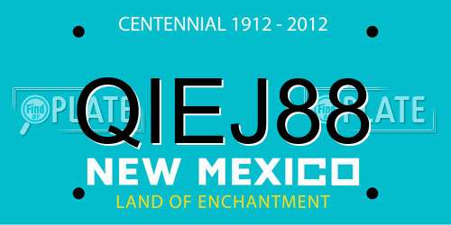 QIEJ88 New Mexico License Plate