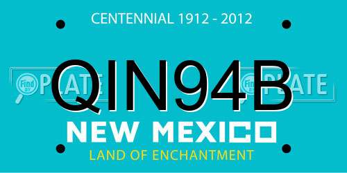 QIN94B New Mexico License Plate