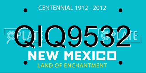 QIQ9532 New Mexico License Plate