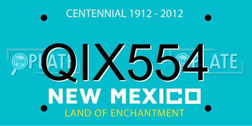 QIX554 New Mexico License Plate