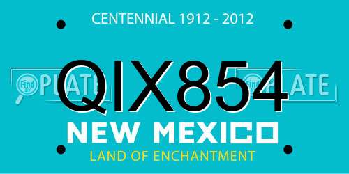 QIX854 New Mexico License Plate