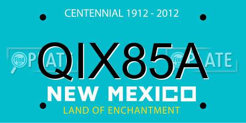 QIX85A New Mexico License Plate