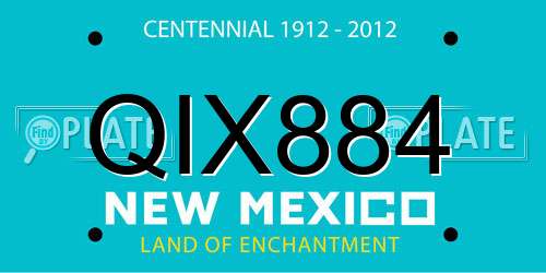 QIX884 New Mexico License Plate