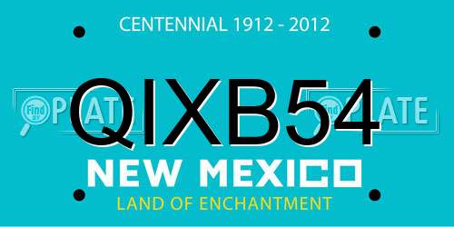 QIXB54 New Mexico License Plate