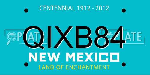 QIXB84 New Mexico License Plate