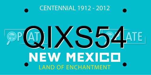 QIXS54 New Mexico License Plate