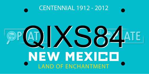 QIXS84 New Mexico License Plate
