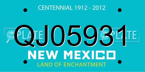 QJ05931 New Mexico License Plate