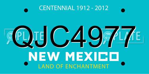 QJC4977 New Mexico License Plate