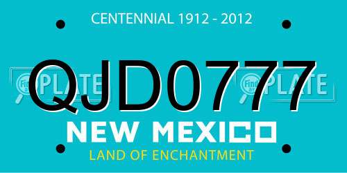 QJD0777 New Mexico License Plate