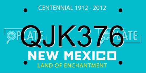 QJK376 New Mexico License Plate