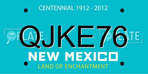 QJKE76 New Mexico License Plate