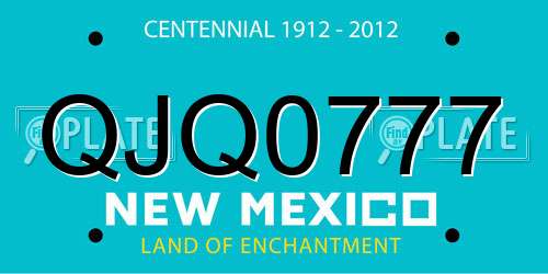 QJQ0777 New Mexico License Plate