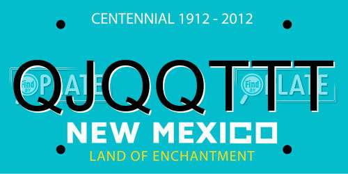 QJQQTTT New Mexico License Plate
