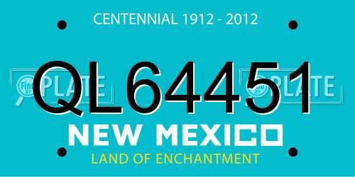 QL64451 New Mexico License Plate